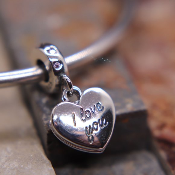 Pink Heart Mom Dangle Bracelet Charm - S925 Sterling Silver Fits Pandora - Picture 6 of 6